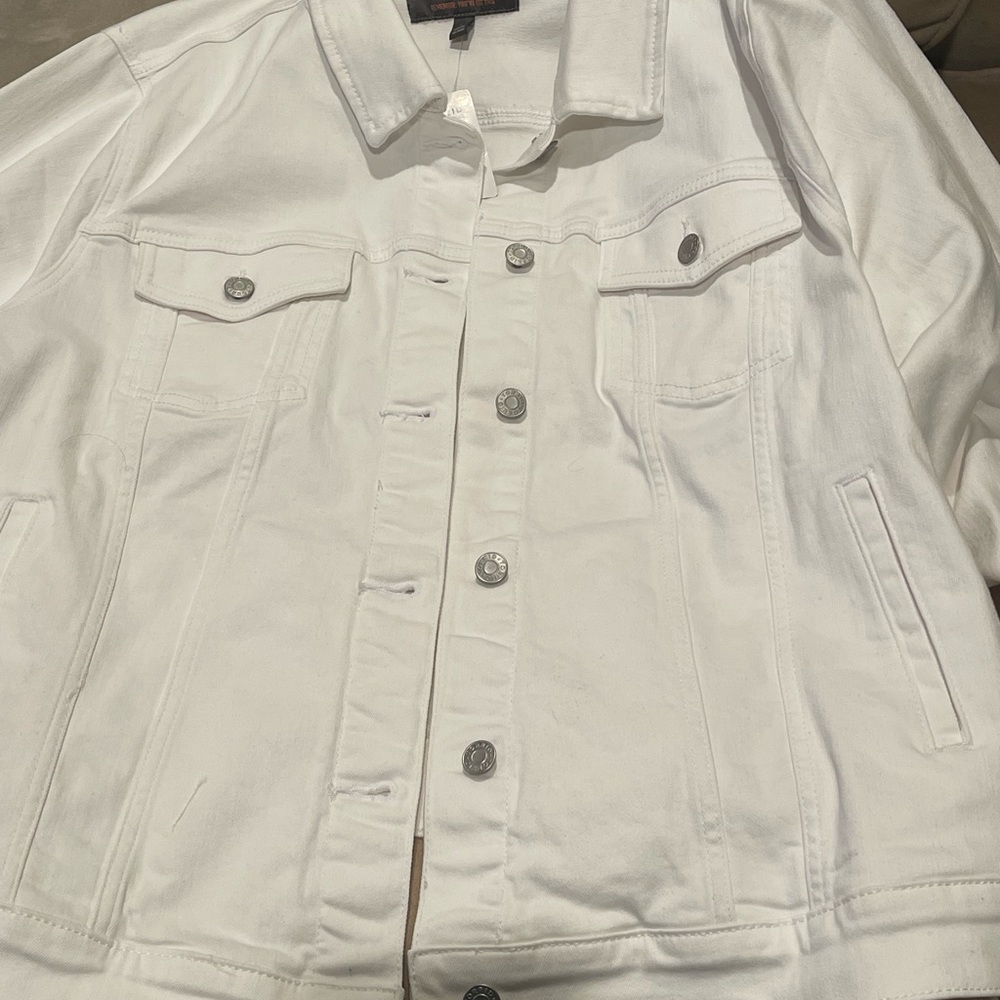 Torrid White Denim Jacket